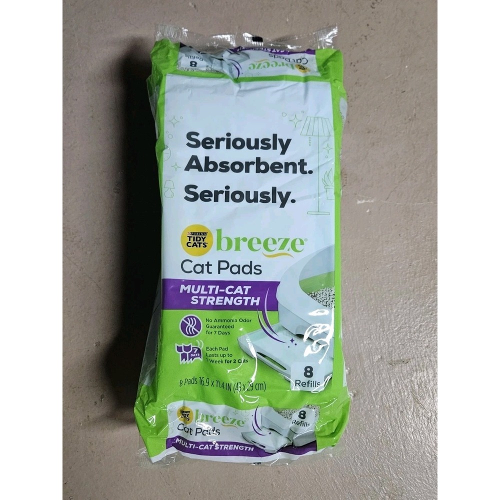 Cat Litter Breeze Pads Refill Pack Multi Cat Litter Pads - 8 ct. Bag 16.9 x 11.4